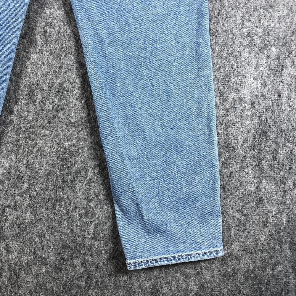 American Eagle Mom Straight Jeans Womens 2 Short Light Wash Distressed Stretch - Picture 13 of 16